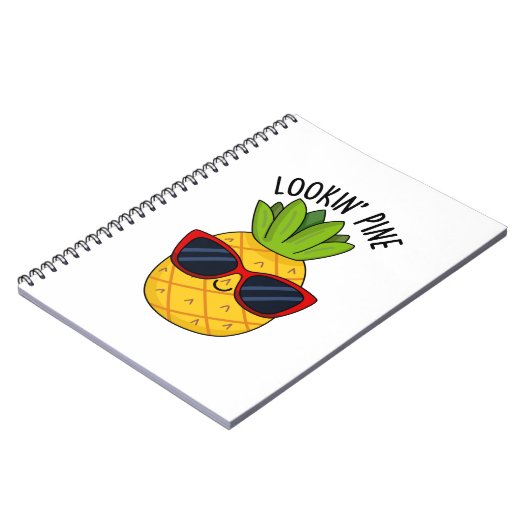 Pine Funny Pineapppun schauend Notizblock (Linke Seite)