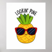 Pine Funny Pineapppun schauend Poster (Vorne)