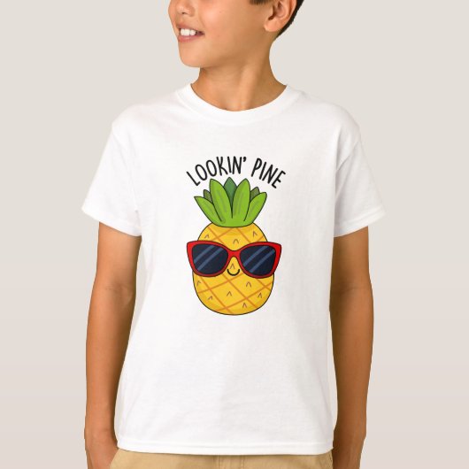 Pine Funny Pineapppun schauend T-Shirt (Vorderseite)