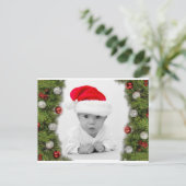 Pine Garland Foto Weihnachtsfeiertage Postkarte (Stehend Vorderseite)