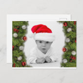 Pine Garland Foto Weihnachtsfeiertage Postkarte (Vorne/Hinten)