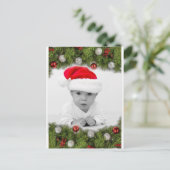 Pine Garland Foto Weihnachtsfeiertage Postkarte (Stehend Vorderseite)