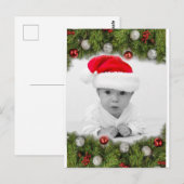 Pine Garland Foto Weihnachtsfeiertage Postkarte (Vorne/Hinten)
