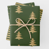 Pine Gold Weihnachtsbaum Streifen Sparkle Geschenkpapier Set (Beispiel)