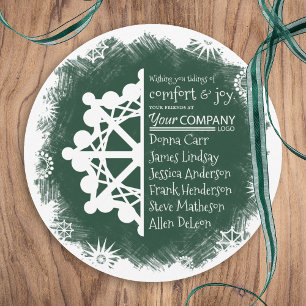 Pine Green, Burgund Business Holiday Card Feiertagskarte