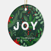 Pine Green Christmas Botanical Joy Ornament (Links)
