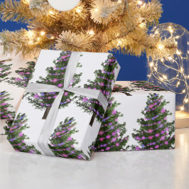 Pine Green Christmas Tree mit Lila Licht Geschenkpapier