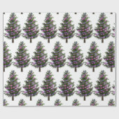 Pine Green Christmas Tree mit Lila Licht Geschenkpapier (Flach)