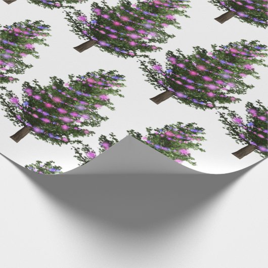 Pine Green Christmas Tree mit Lila Licht Geschenkpapier (Ecke)