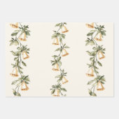 Pine Green Cream Christmas Bäume Glocken Schneeflo Geschenkpapier Set (Vorderseite 3)