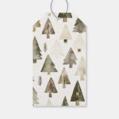 Pine Green Cream Christmas Trees Geschenkanhänger (Rückseite)