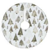 Pine Green Cream Christmas Trees Polyester Weihnachtsbaumdecke (Vorderseite)