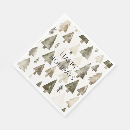 Pine Green Cream Christmas Trees Serviette (Ecke)