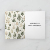 Pine Green Cream Mint Christmas Trees Karte (Innenseite)