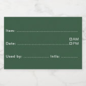 Pine Green Custom Food Labels für Zuhause und Küch Lebensmitteletikett (Einzelnes Label)