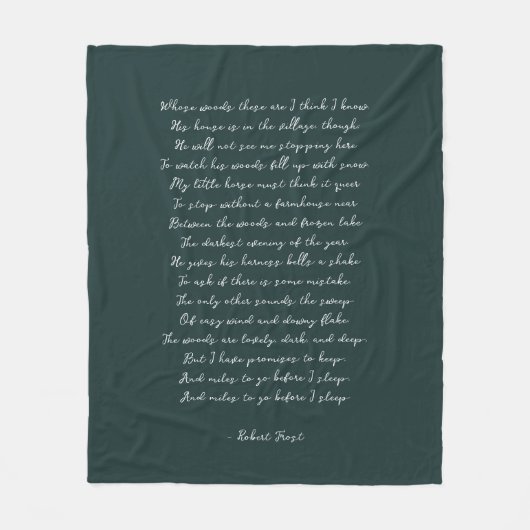 Pine Green Custom Poem Song Lyric Quote  Fleecedecke (Vorderseite)