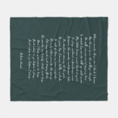 Pine Green Custom Poem Song Lyric Quote  Fleecedecke (Vorderseite (Horizontal))