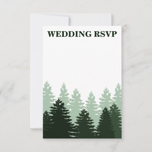 Pine Green Enchanted Forest Wedding RSVP Cards (Vorderseite)