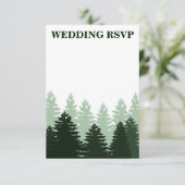 Pine Green Enchanted Forest Wedding RSVP Cards (Stehend Vorderseite)