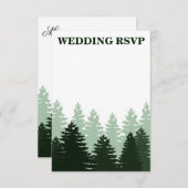 Pine Green Enchanted Forest Wedding RSVP Cards (Vorne/Hinten)