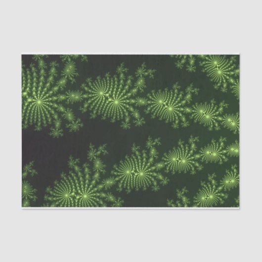 Pine Green Fraktal Art Design Seidenpapier (Vorderseite)