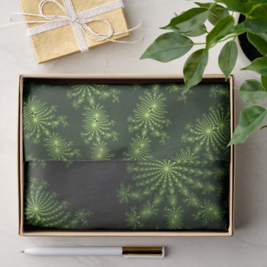 Pine Green Fraktal Art Design Seidenpapier (Geschenk)