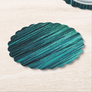 Pine Green Glitzy Tinsel Streifen Weihnachten Untersetzer