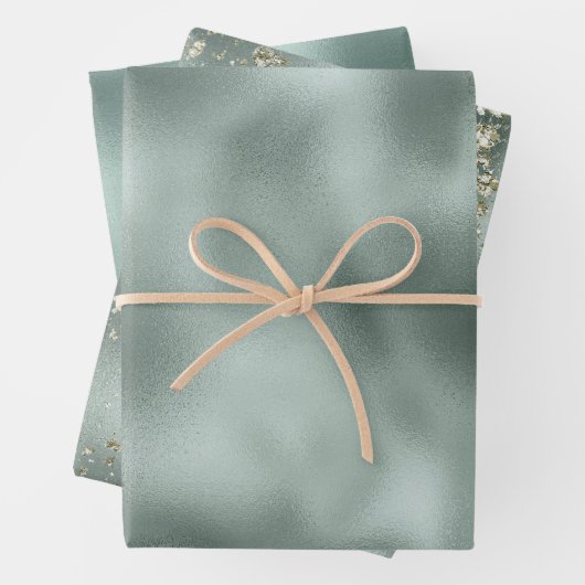 Pine Green Gold Glitzer Geschenkpapier Set (Beispiel)