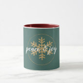 Pine Green Gold Glitzer Snowflakes Tasse (Zentrum)