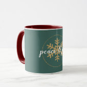 Pine Green Gold Glitzer Snowflakes Tasse (Vorderseite Links)
