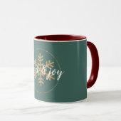 Pine Green Gold Glitzer Snowflakes Tasse (VorderseiteRechts)