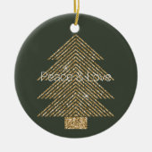 Pine Green Gold Glitzy Glitzer Tree Keramik Ornament (Vorne)
