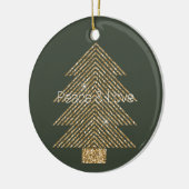 Pine Green Gold Glitzy Glitzer Tree Keramik Ornament (Links)