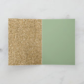 Pine Green Gold Glitzy Glitzer Weihnachtsbaum Karte (Innenseite)