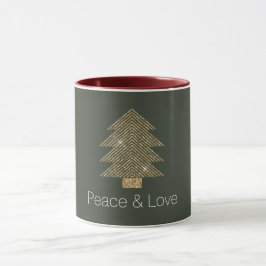 Pine Green Gold Glitzy Glitzer Weihnachtsbaum Tasse