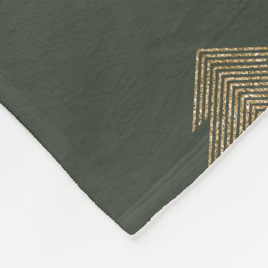 Pine Green Gold Glitzy Glitzer Weihnachtsbäume Fleecedecke (Ecke)