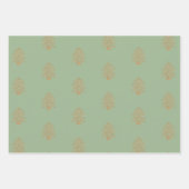 Pine Green Gold Glitzy Glitzer Weihnachtsbäume Geschenkpapier Set (Vorderseite 2)