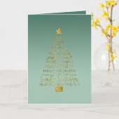 Pine Green Gold Inspirational Christmas Tree   Karte (Gelbe Blume)