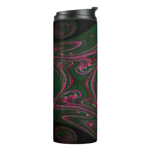Pine Green Hot Pink Thermal Tumbler Thermosbecher (Nach links gedreht)