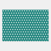 Pine Green Ice Blue white polka dot Geschenkpapier Set (Vorderseite)
