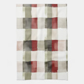 Pine Green Ivory Red Stripes Geschirrtuch (Vertikal)