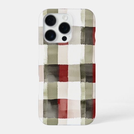 Pine Green Ivory Red Stripes iPhone Hülle (Rückseite)