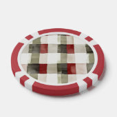 Pine Green Ivory Red Stripes Pokerchips (Einzeln)