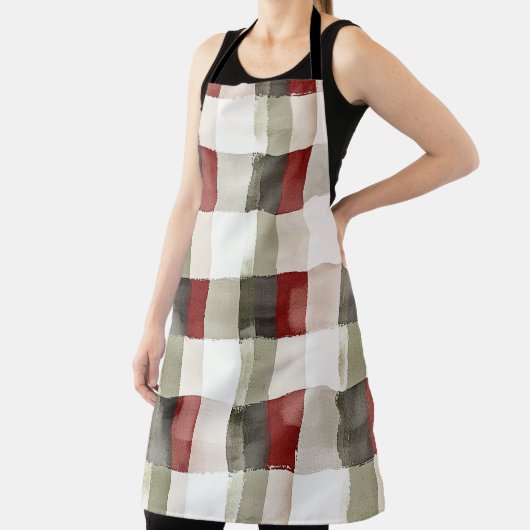 Pine Green Ivory Red Stripes Schürze (InSitu)