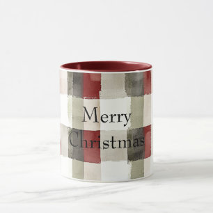 Pine Green Ivory Red Stripes Tasse
