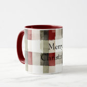 Pine Green Ivory Red Stripes Tasse (Vorderseite Links)