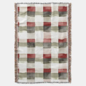 Pine Green Ivory Red Stripes Weihnachten Decke (Vorderseite Vertikal)
