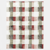 Pine Green Ivory Red Stripes Weihnachten Fleecedecke (Vorderseite)