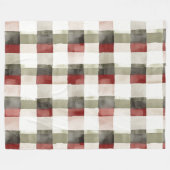 Pine Green Ivory Red Stripes Weihnachten Fleecedecke (Vorderseite (Horizontal))