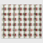 Pine Green Ivory Red Stripes Weihnachten Geschenkpapier (Flach)